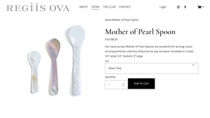 Regiisova - Hand Carved Mother of Pearl Spoon