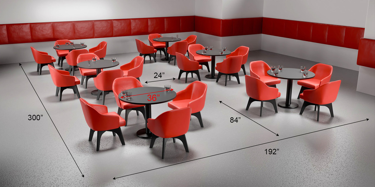 A relevant stock photo of restaurant chairs in a typical setting.