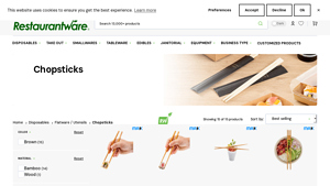 Restaurantware - Disposable Bamboo Wooden Chopsticks
