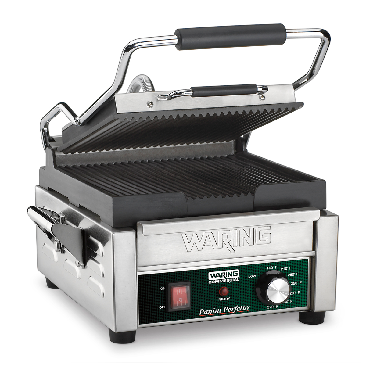 A relevant stock photo of ribbed grill in a typical setting.
