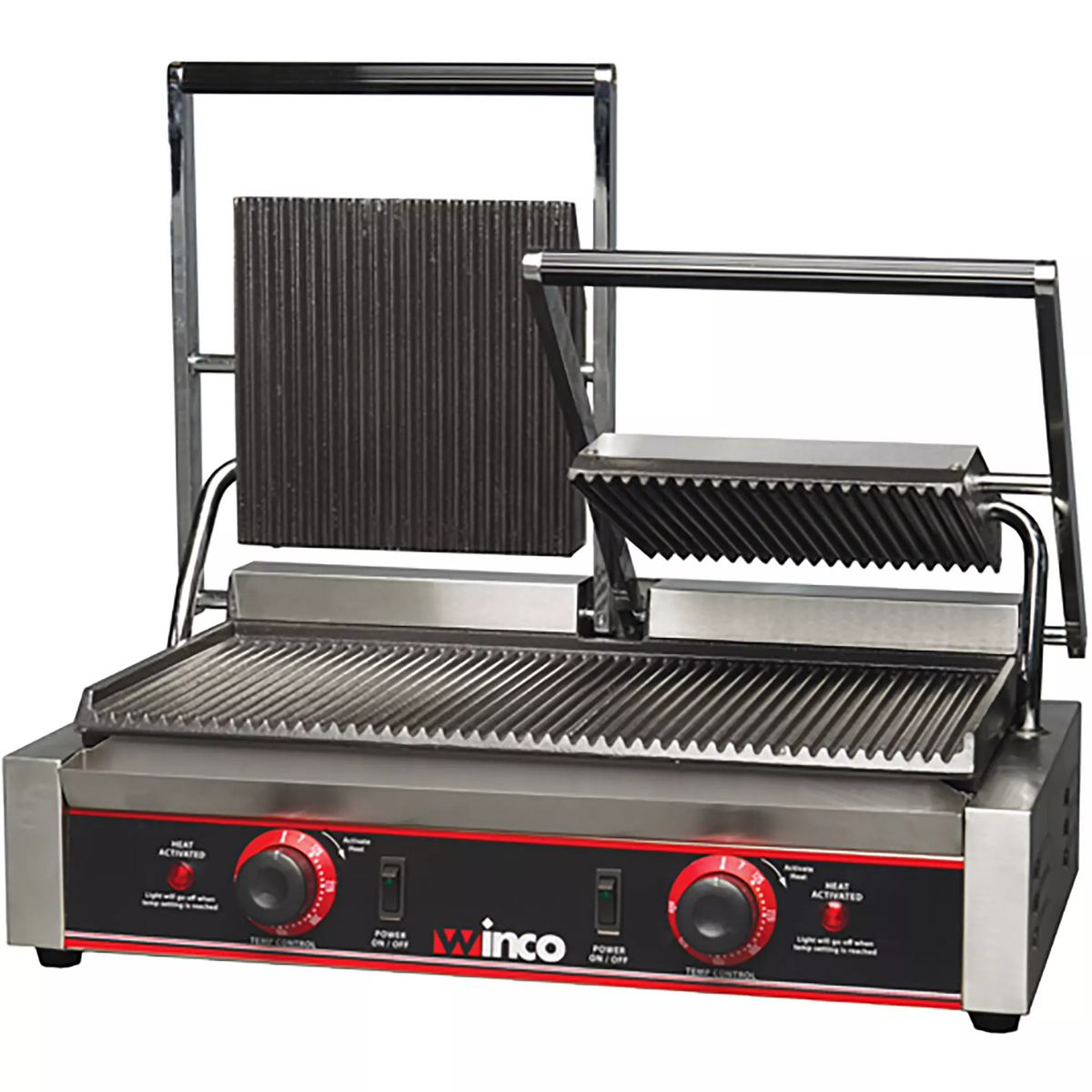 A relevant stock photo of ribbed grill in a typical setting.