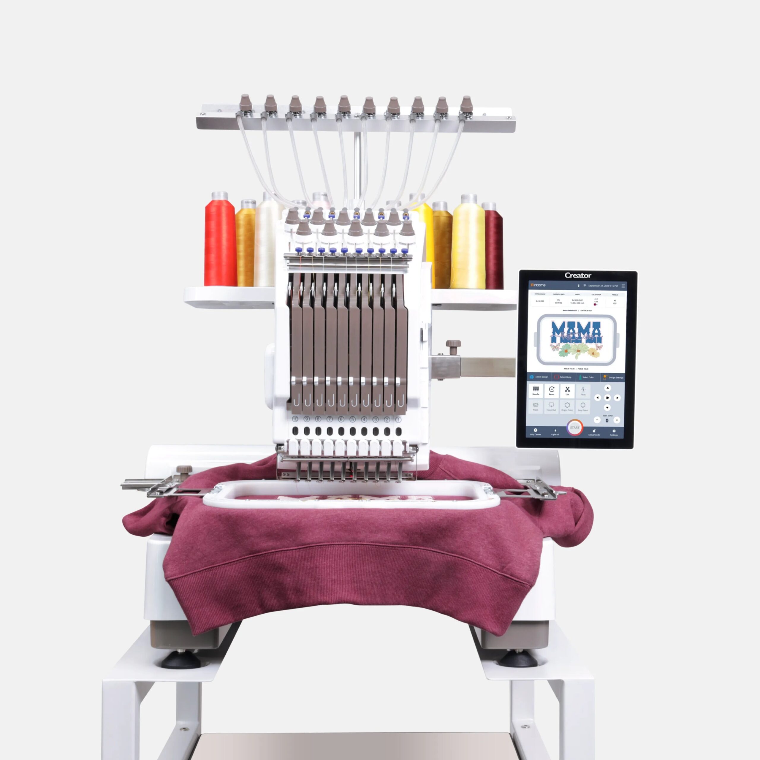 A relevant stock photo of ricoma embroidery machine in a typical setting.