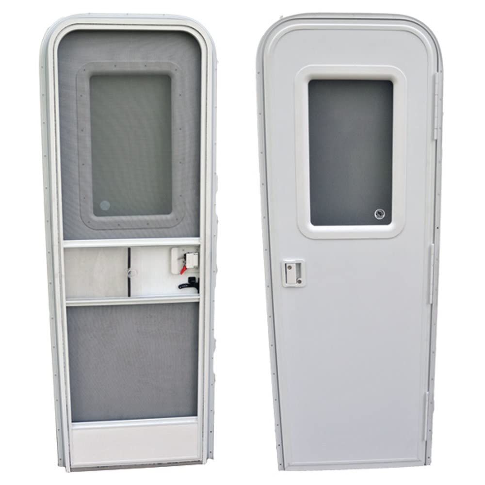 A relevant stock photo of rv door in a typical setting.