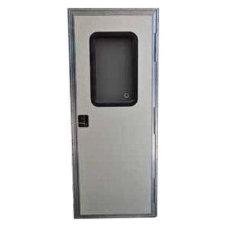A relevant stock photo of rv door in a typical setting.