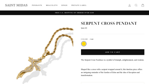 Saint Midas - Serpent Cross Pendant