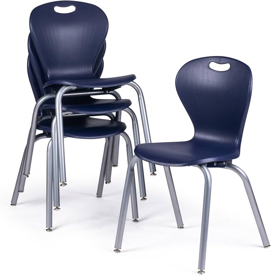 A relevant stock photo of school chairs in a typical setting.