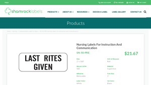 Shamrock - SN-50-PRE Nursing Labels