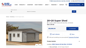 ShedWorld - 20x20 Custom Shed