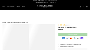 Silver Phantom - Snake on Cross Pendant