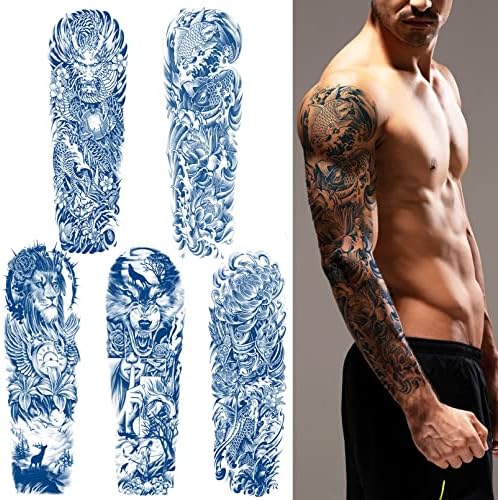 A relevant stock photo of sleeve tattoo designs for guys in a typical setting.