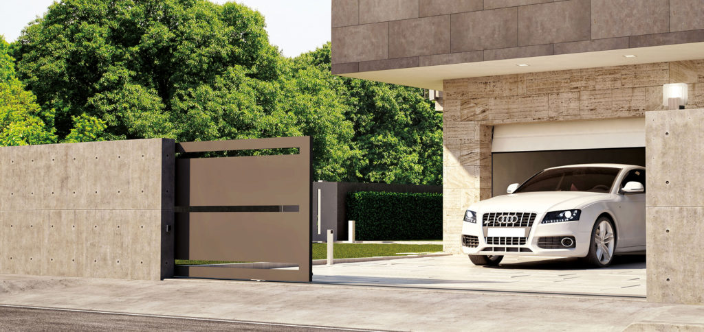 A relevant stock photo of sliding gate in a typical setting.