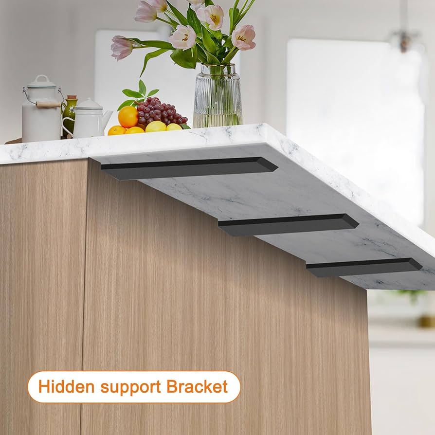 A relevant stock photo of small countertop brackets in a typical setting.