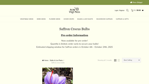 Sow True Seed - Saffron Crocus Bulbs