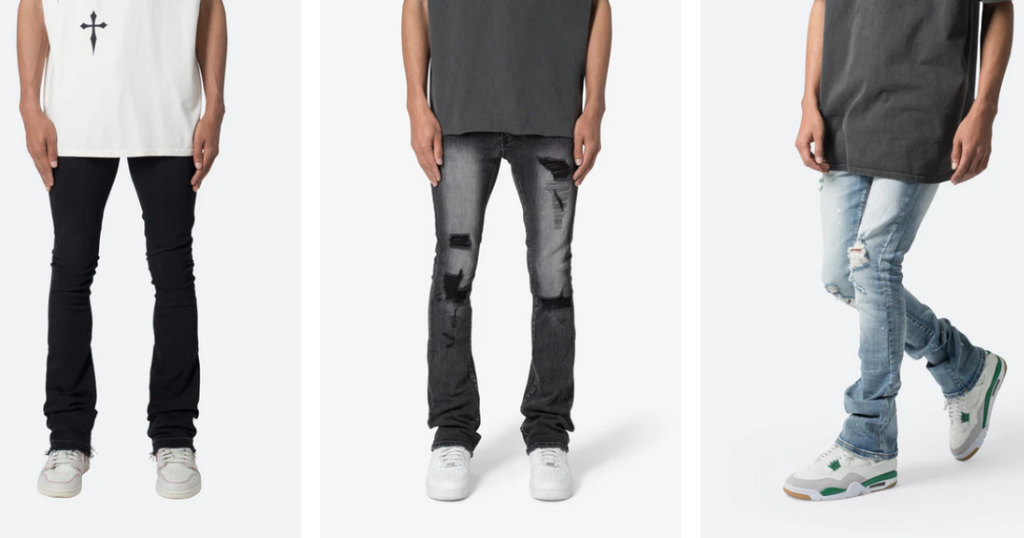 A relevant stock photo of stack jeans in a typical setting.