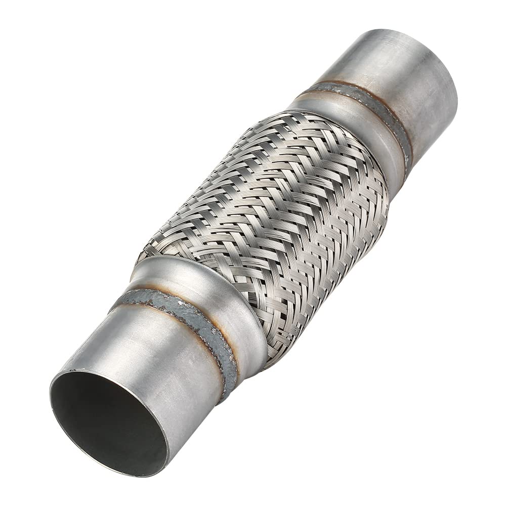 A relevant stock photo of stainless exhaust flex tube in a typical setting.