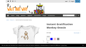 Wait But Why - Instant Gratification Monkey Onesie