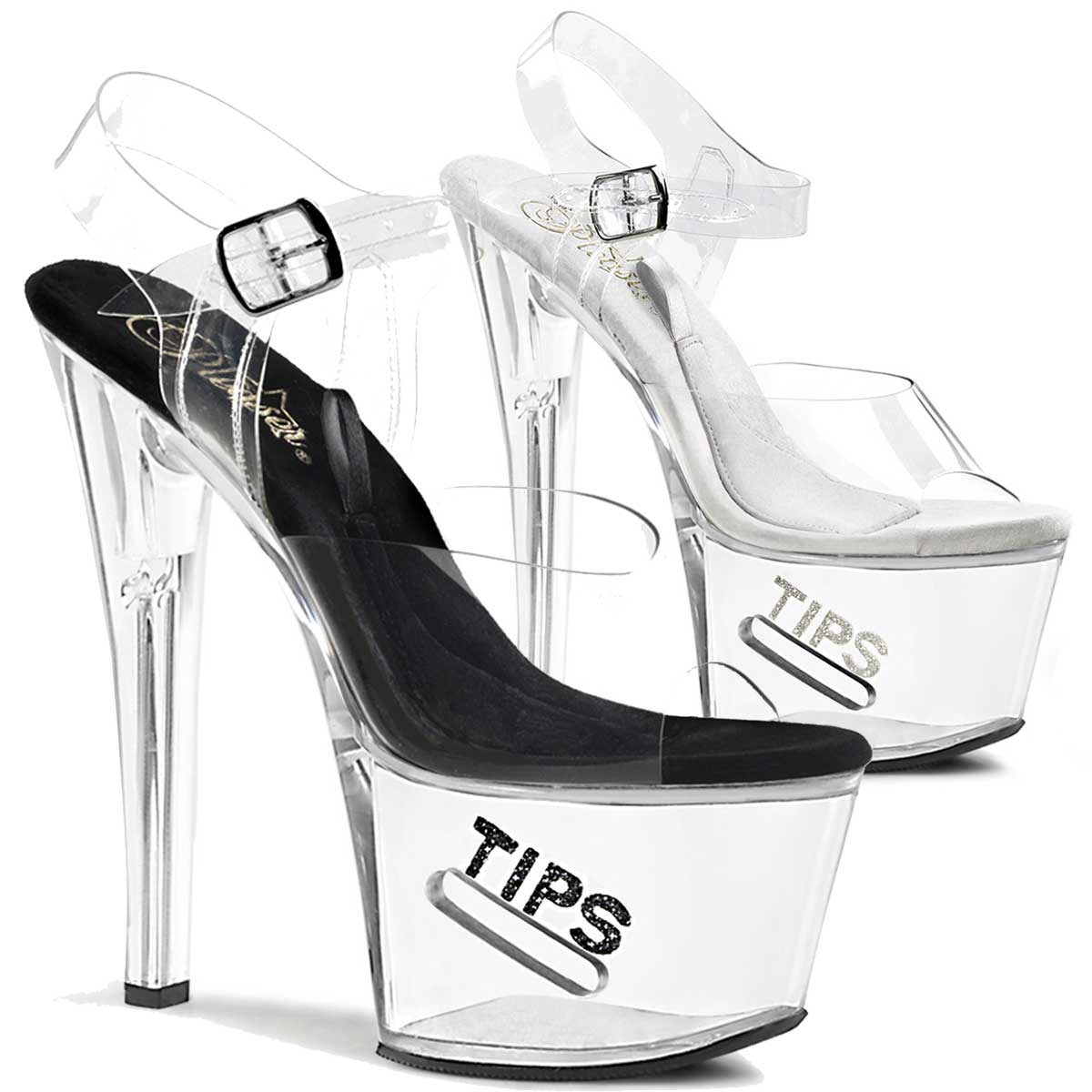 A relevant stock photo of stripper shoes in a typical setting.