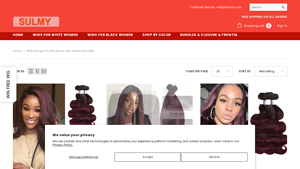 SULMY - 99J Burgundy Red Brown Hair Weave Bundles