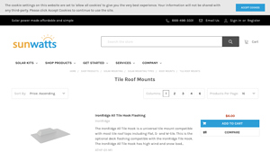 SunWatts - Tile Roof Mounts