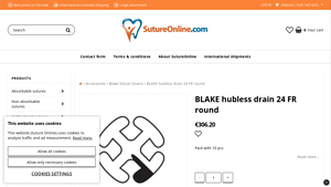 Suture Online - BLAKE Hubless Drain 24 FR