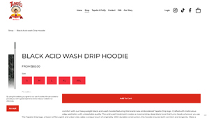 Tapatío - Black Acid Wash Drip Hoodie