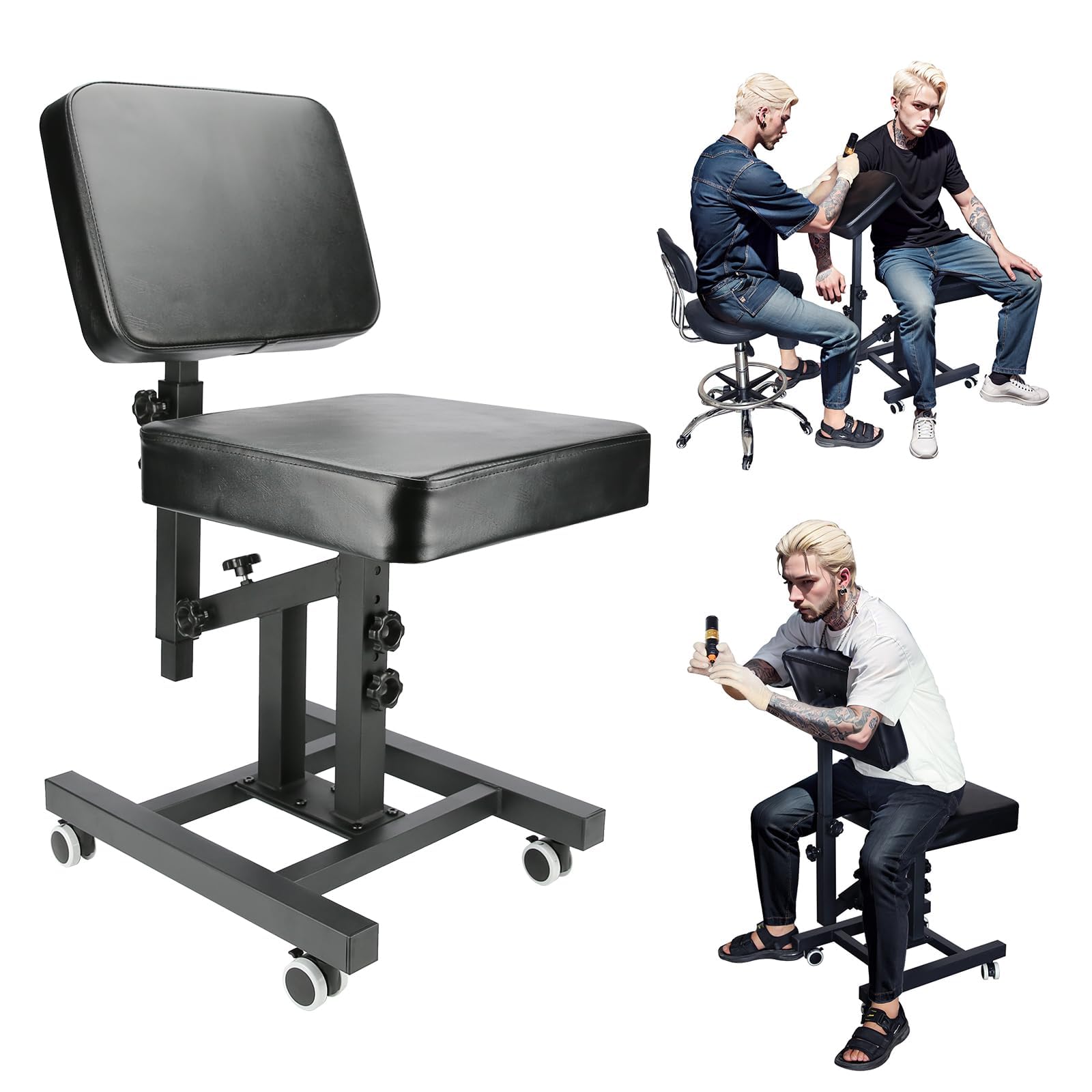 A relevant stock photo of tattoo chair in a typical setting.
