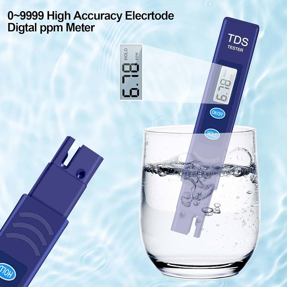 A relevant stock photo of tds measurement meter in a typical setting.