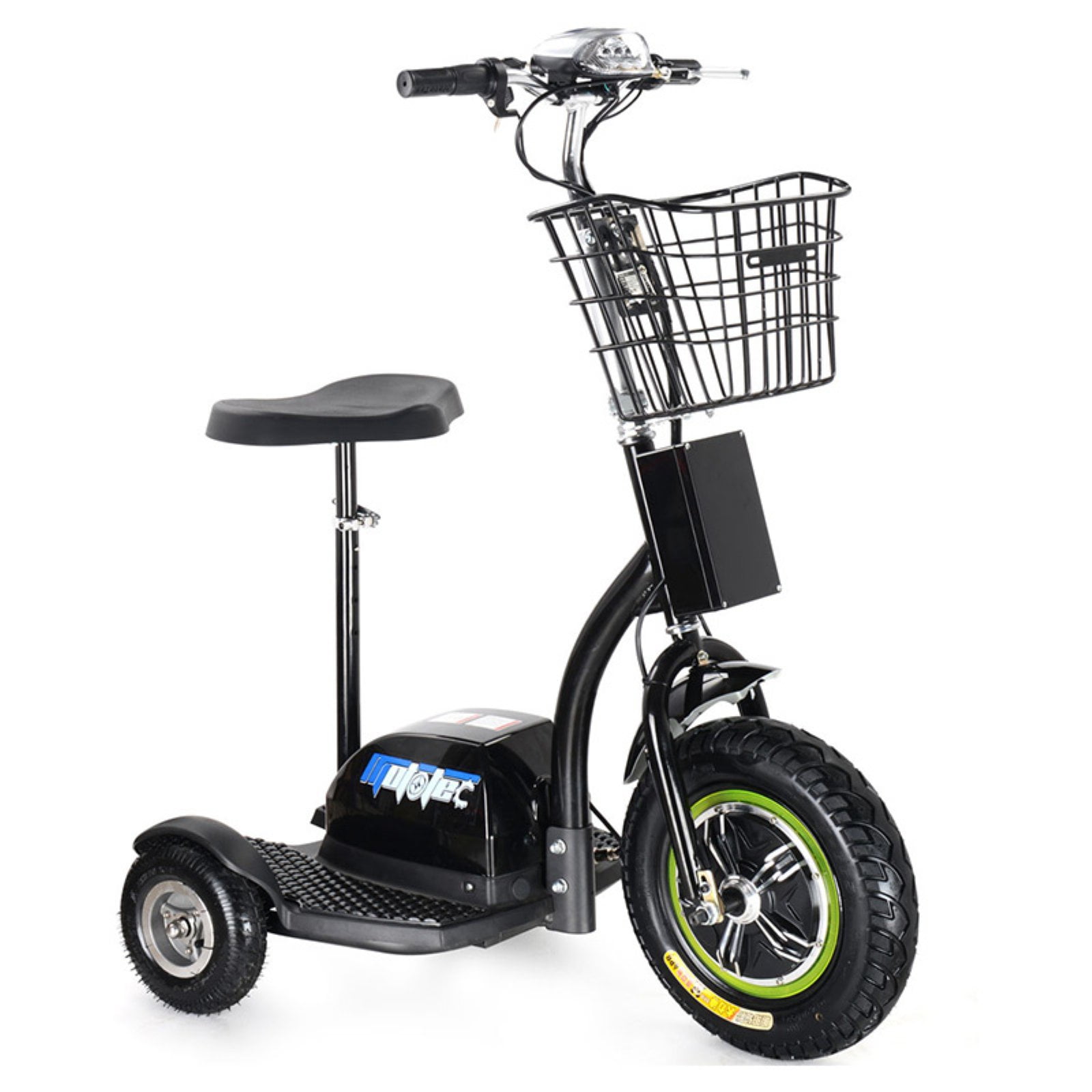 A relevant stock photo of three wheel electric scooter in a typical setting.