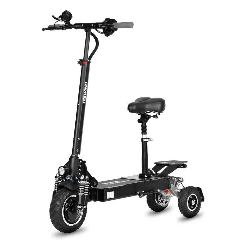 A relevant stock photo of three wheel electric scooter in a typical setting.