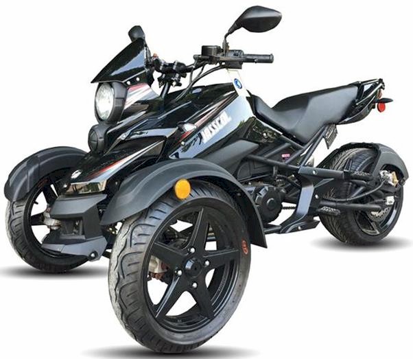 A relevant stock photo of three wheel motorcycle in a typical setting.