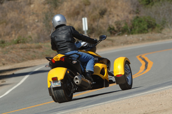 A relevant stock photo of three wheel motorcycle in a typical setting.