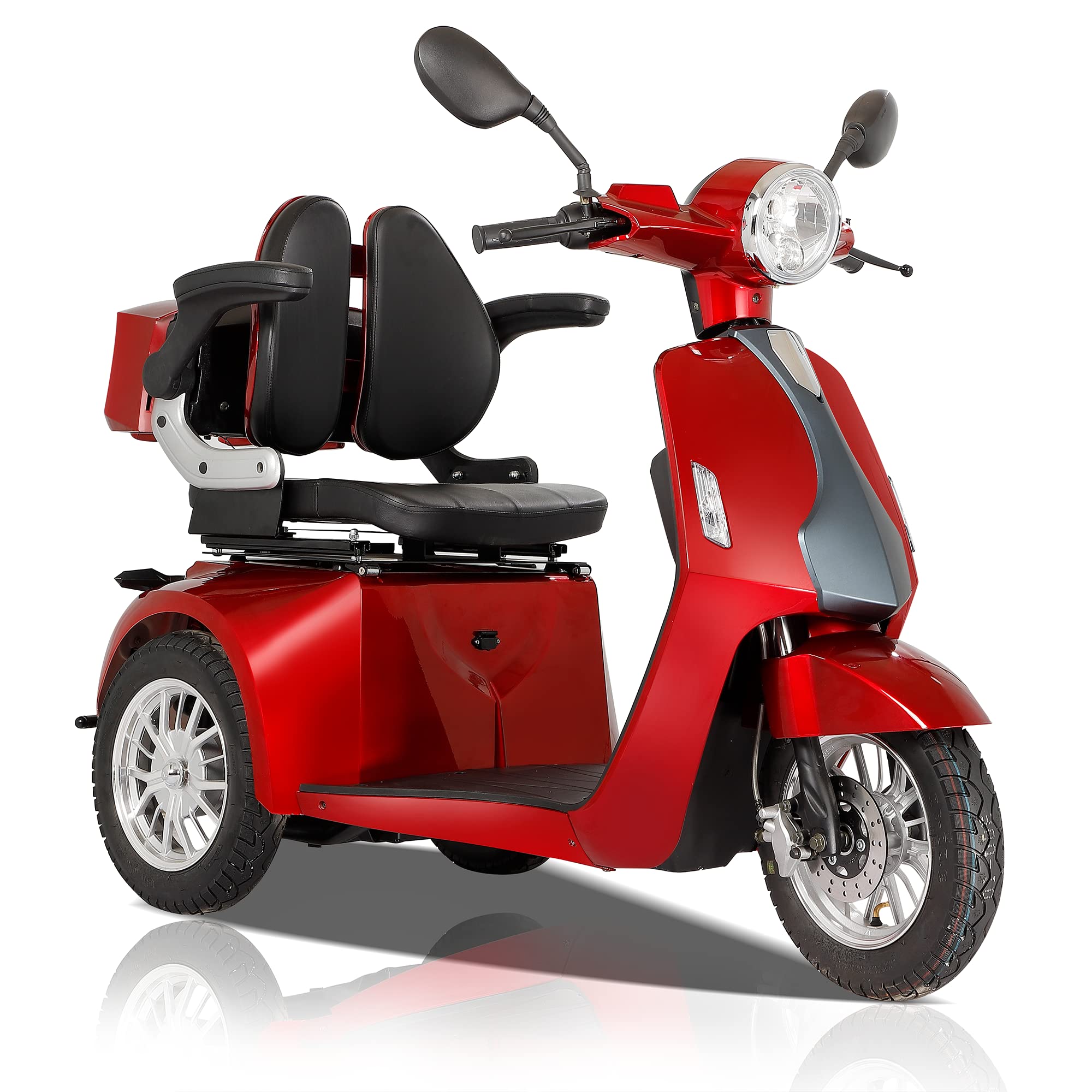 A relevant stock photo of three wheel scooter in a typical setting.