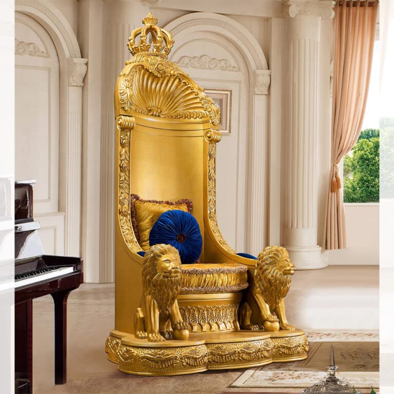 A relevant stock photo of throne chair in a typical setting.