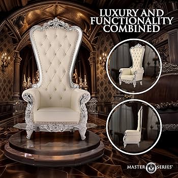 A relevant stock photo of throne chair in a typical setting.