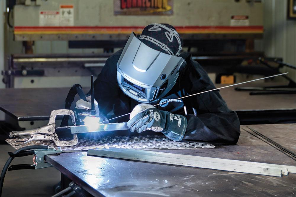 A relevant stock photo of tig welders for aluminium in a typical setting.