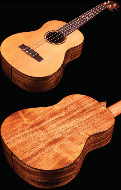 A relevant stock photo of traditional wood for a ukulele in a typical setting.