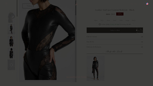 Maniere Devoir - Leather and Lace Contour Bodysuit