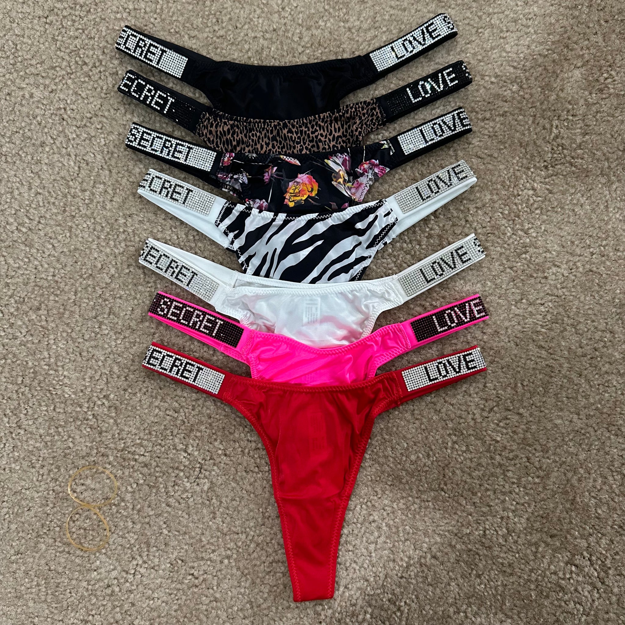 A relevant stock photo of used panties for sale in a typical setting.
