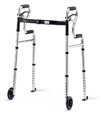 A relevant stock photo of walker for old people in a typical setting.