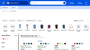 Walmart - Men's Stretch V-neck Scrubs Set