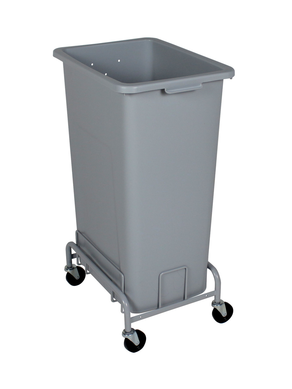 A relevant stock photo of waste container on wheels in a typical setting.