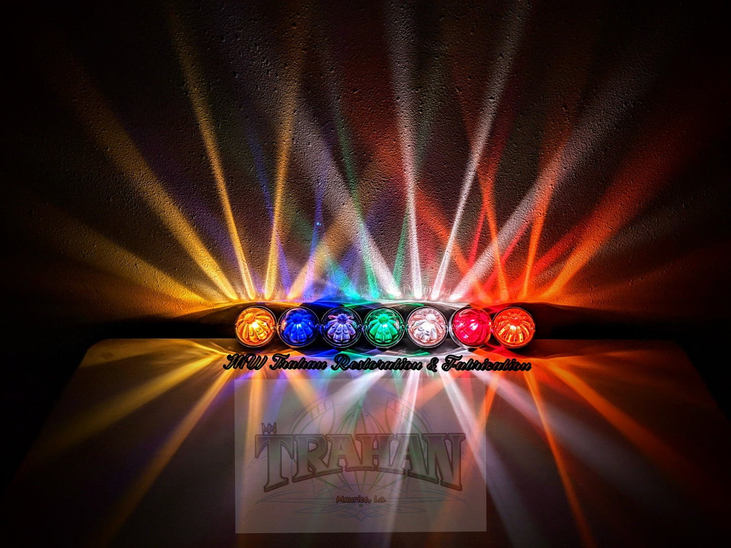 A relevant stock photo of watermelon lights in a typical setting.