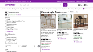 Orren Ellis - Clear Acrylic Desk