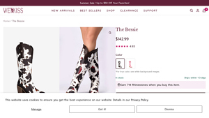 Wetkiss - Cow Print Cowboy Boots for Women