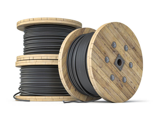 A relevant stock photo of wire spool in a typical setting.