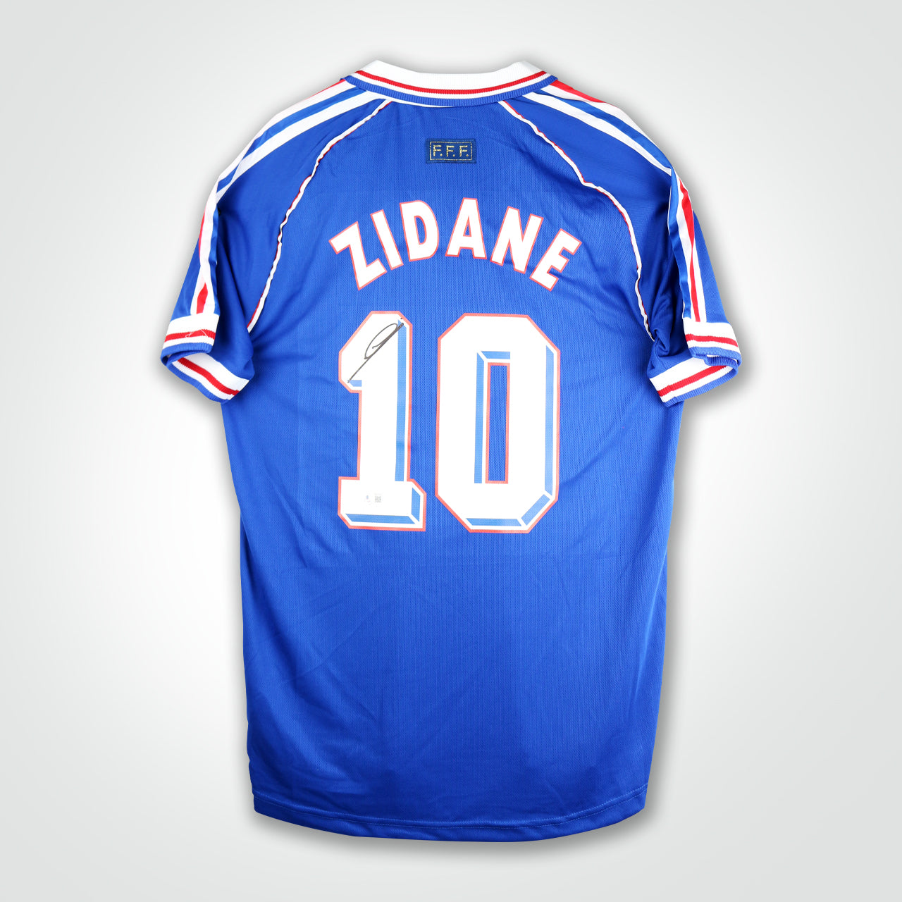 A relevant stock photo of zidane jersey in a typical setting.
