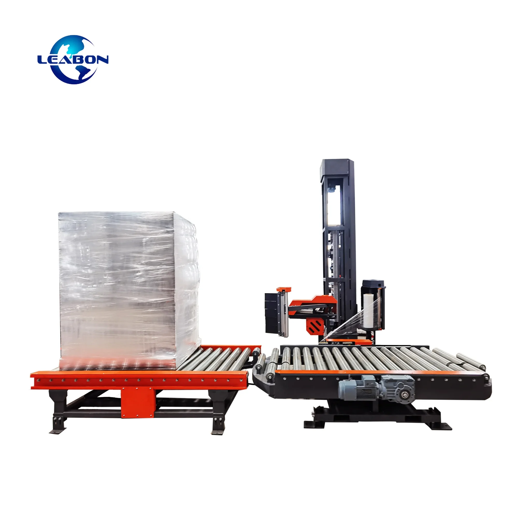 Illustrative example of pallet shrink wrap machine from Google Search