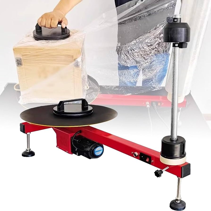 Illustrative example of pallet shrink wrap machine from Google Search