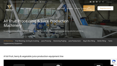 Fruit Processing & Juice Production Machinery | ProFruit