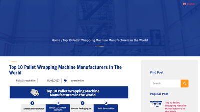 Top 10 Pallet Wrapping Machine Manufacturers in the World